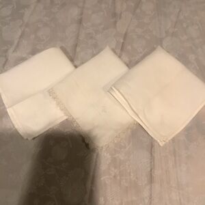 Three Vintage White Hankies with M Monogram